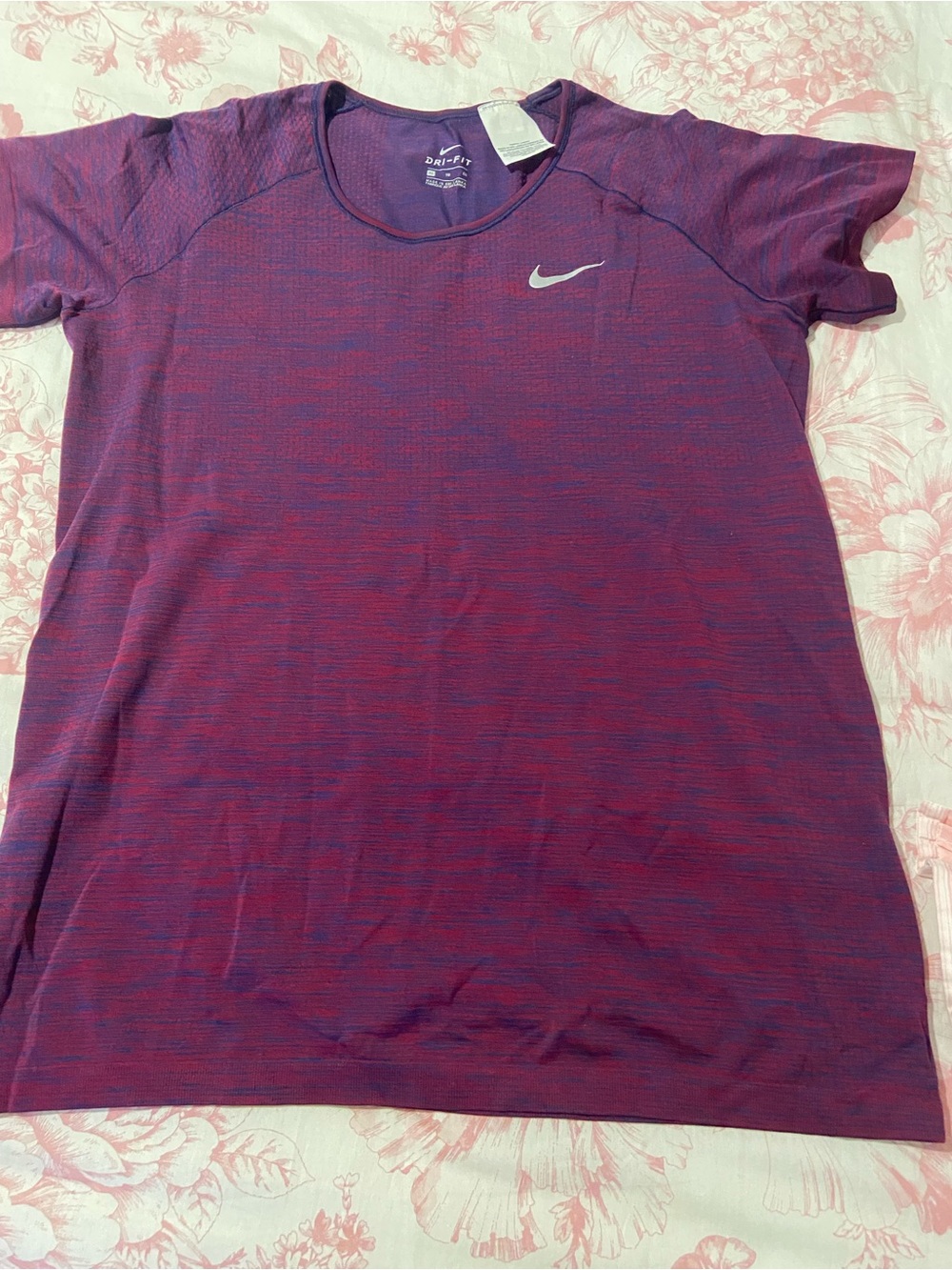 Nike Dri-FIT Heathered Purple and Pink Performance Tee